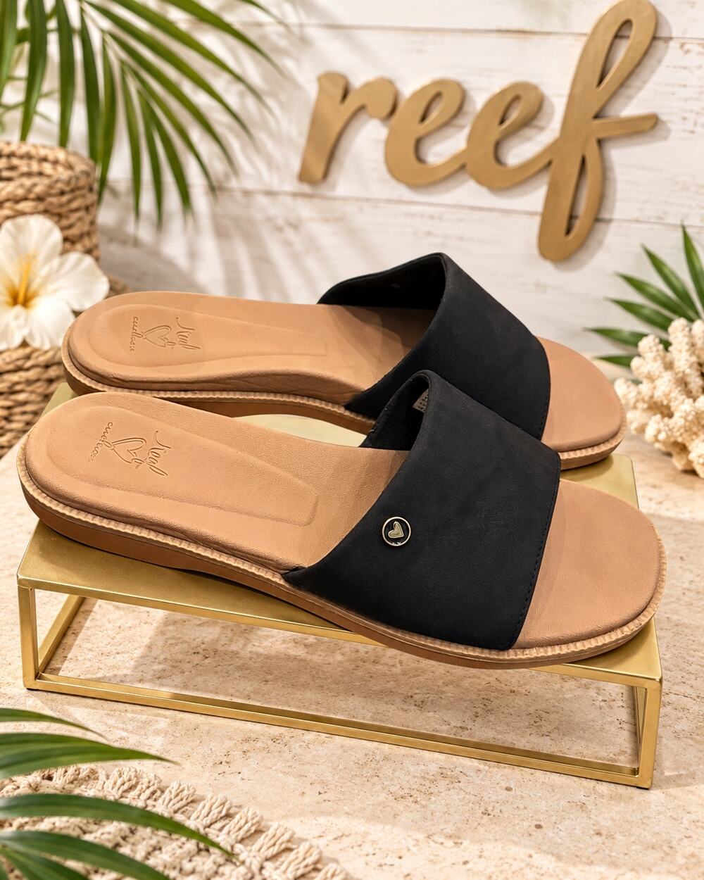 Reef Lana Slide Black Women’s Size 8 EU 38.5 Slip-On Sandals